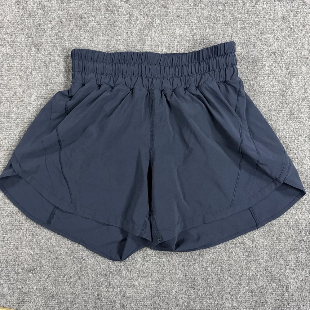 Lululemon Track That Shorts Womens 4 True Navy Blue Active Lined Run 5